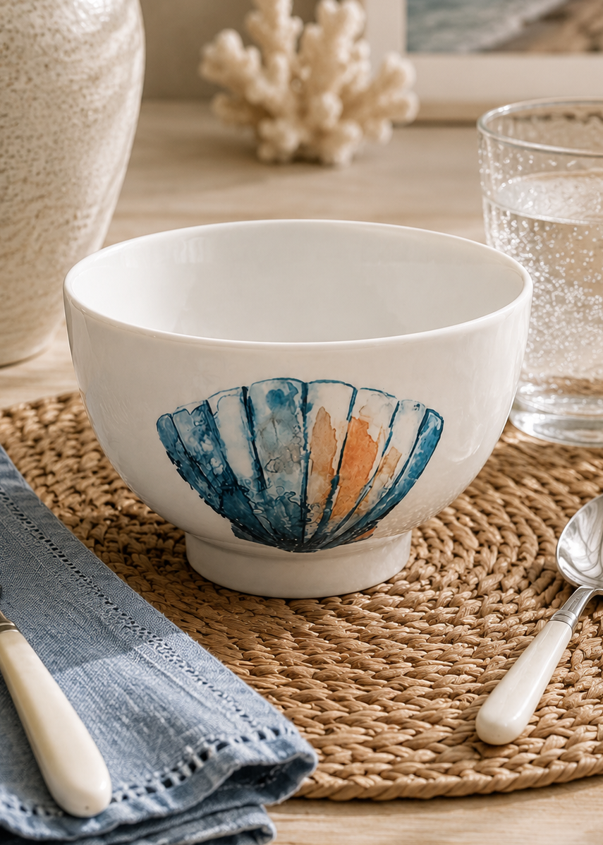 Seashell Breeze Porcelain Bowl