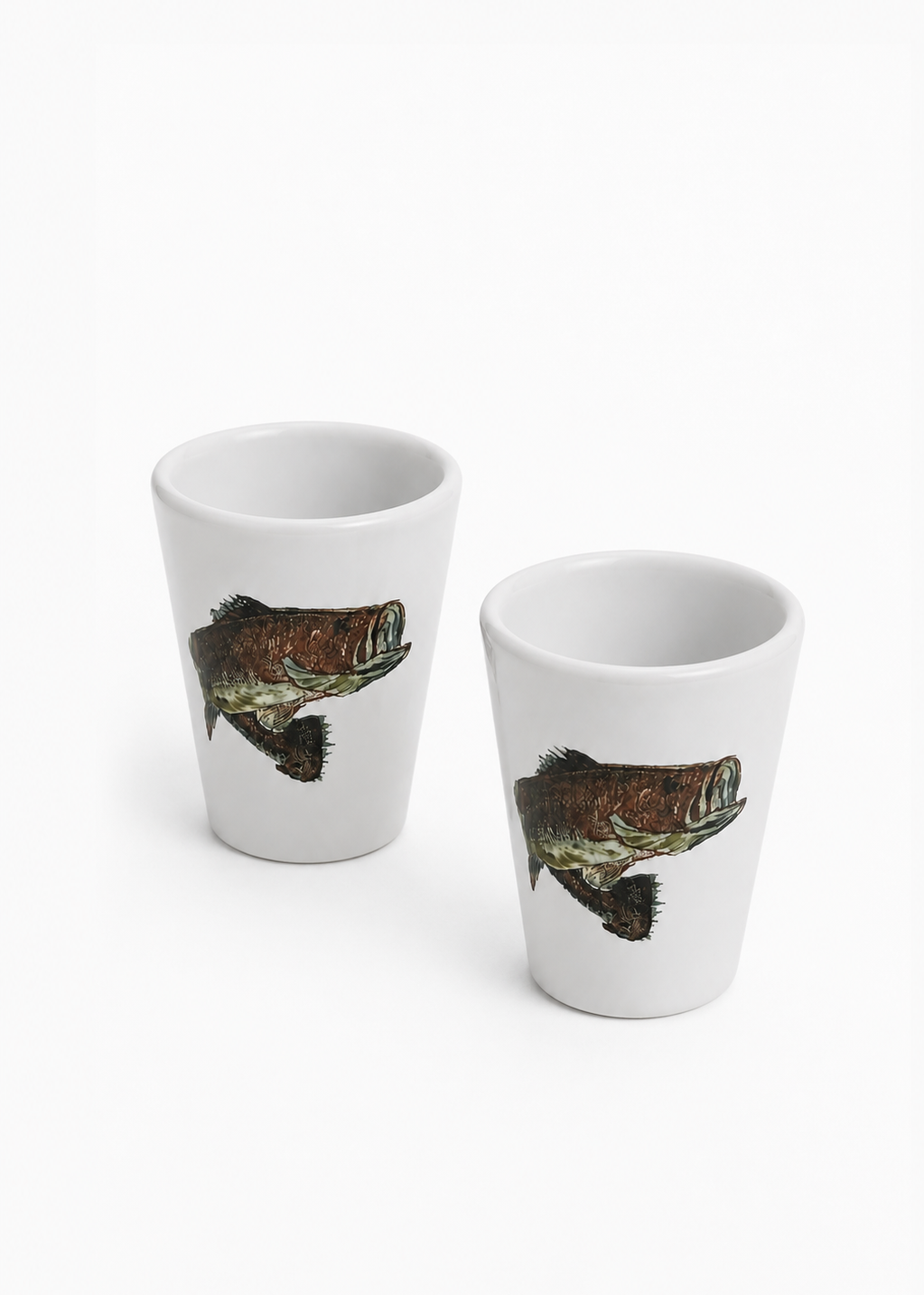 Coastal Bass Porcelain Shot Glass