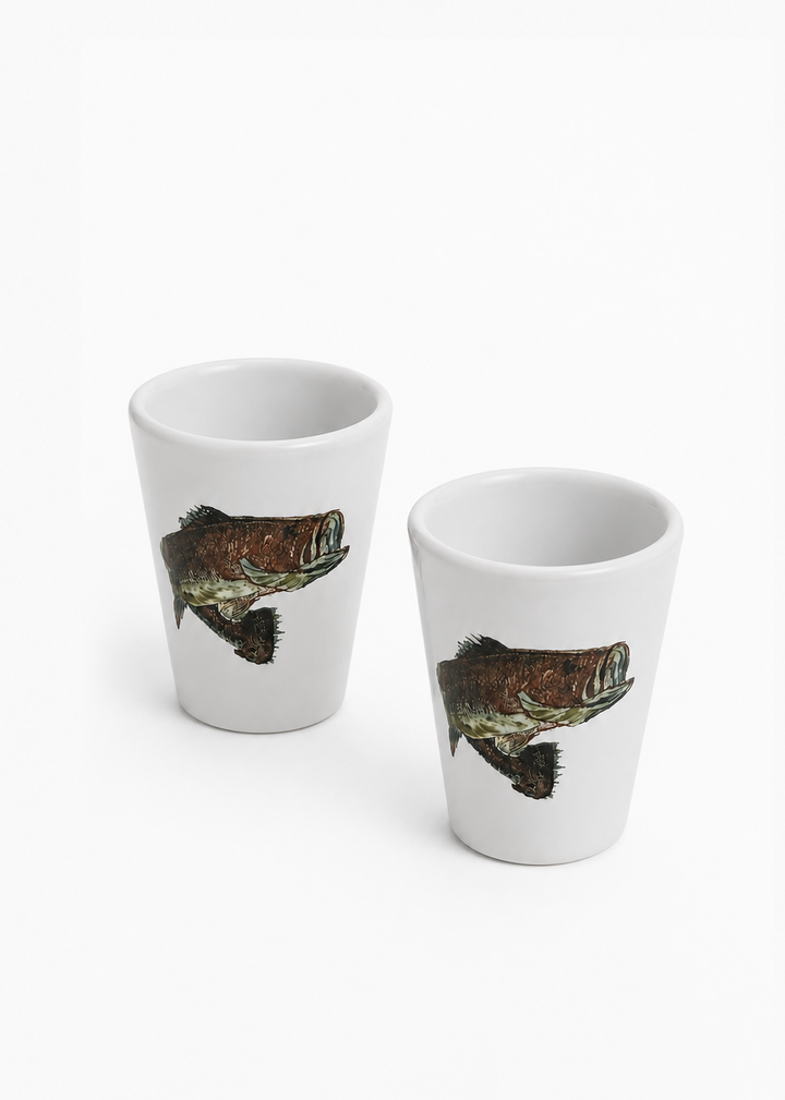 Coastal Bass Porcelain Shot Glass