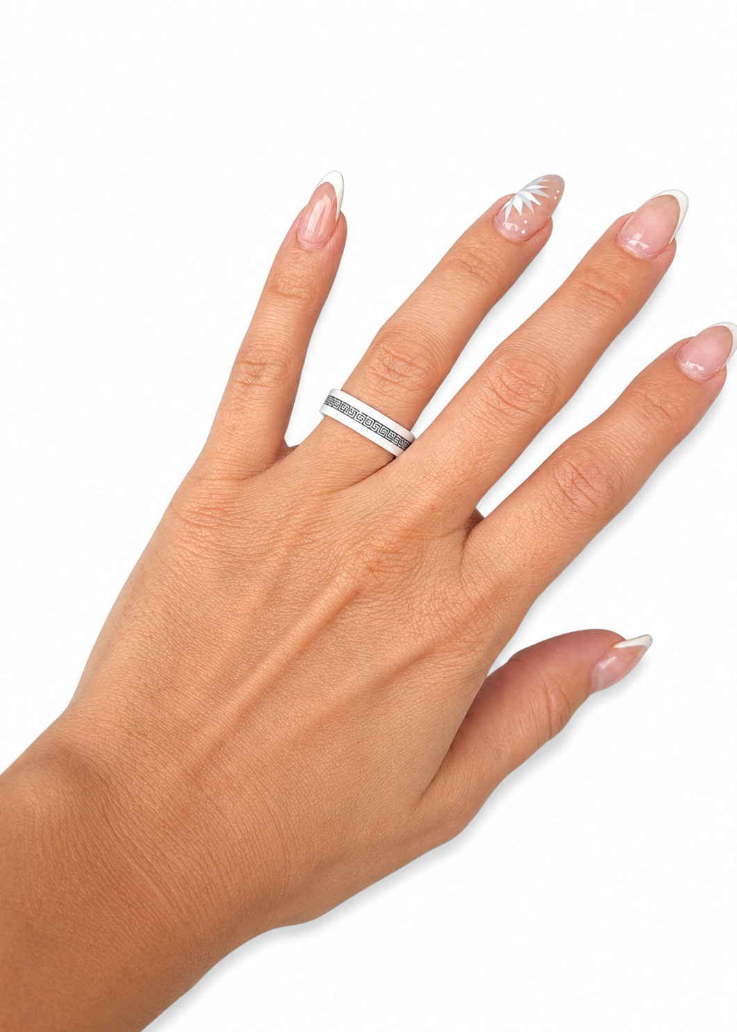 Tribal Porcelain Ring – Size 7