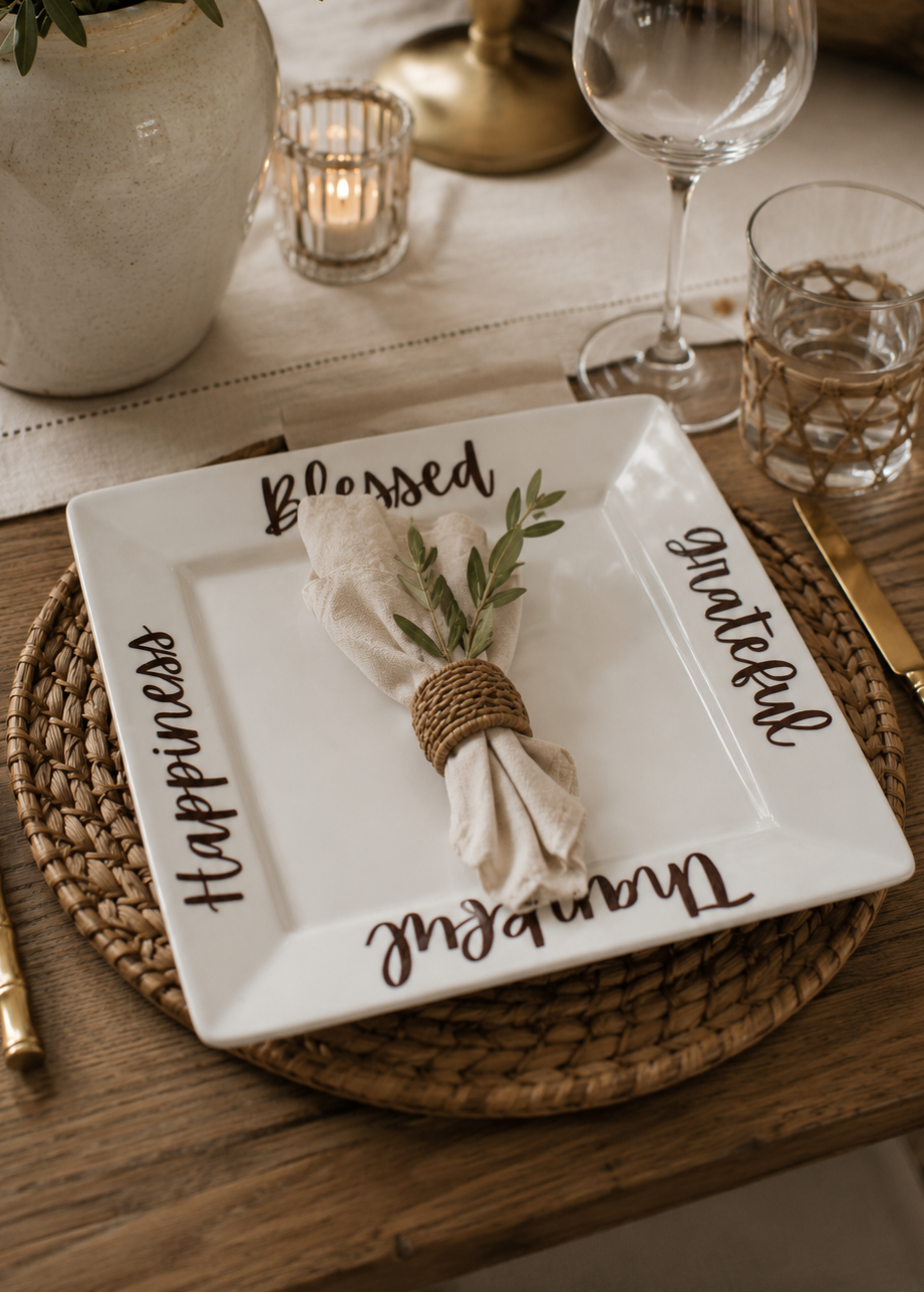 Holiday Thanksgiving Hosting Porcelain Platter