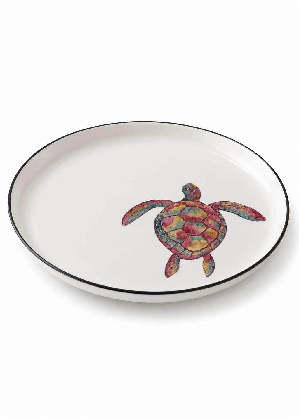 Coastal Rainbow Sea Turtle Porcelain Plate