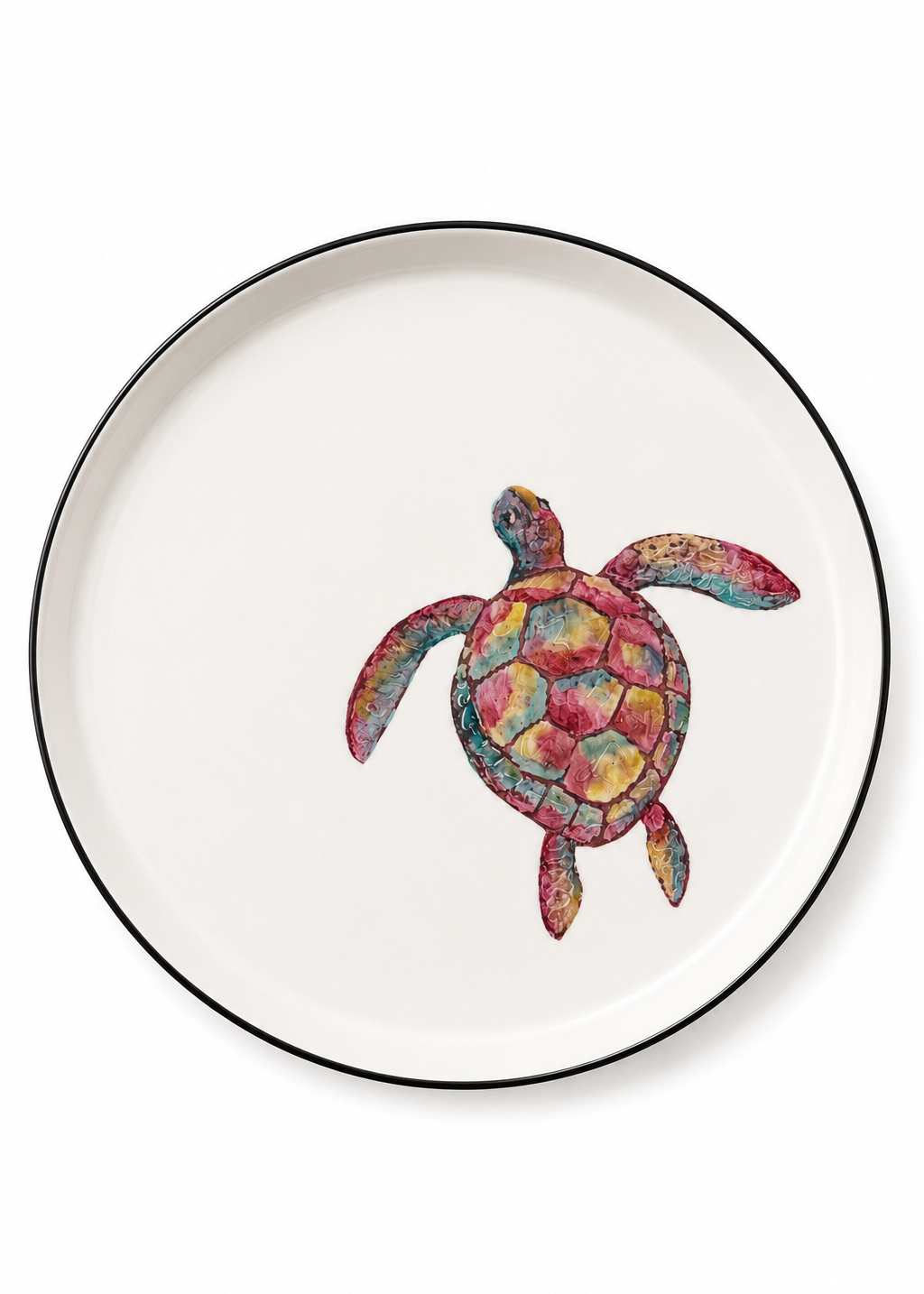 Coastal Rainbow Sea Turtle Porcelain Plate