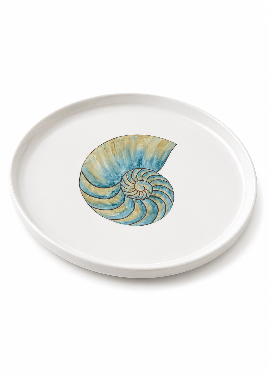 Coastal Nautilus Shell Porcelain Plate