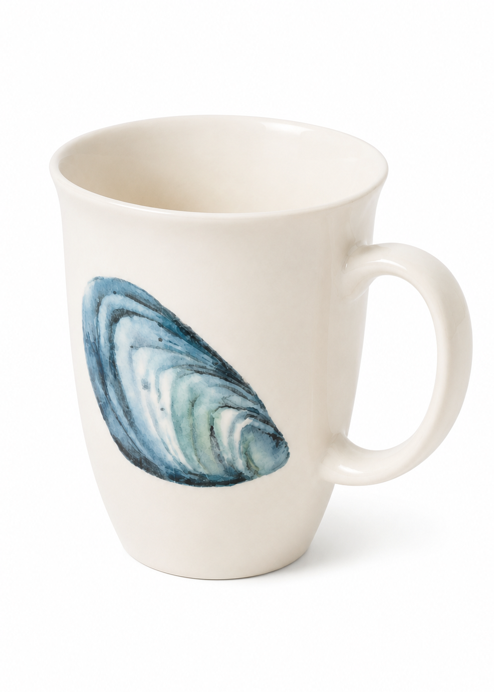 Blue Mussel Shell Porcelain Mug
