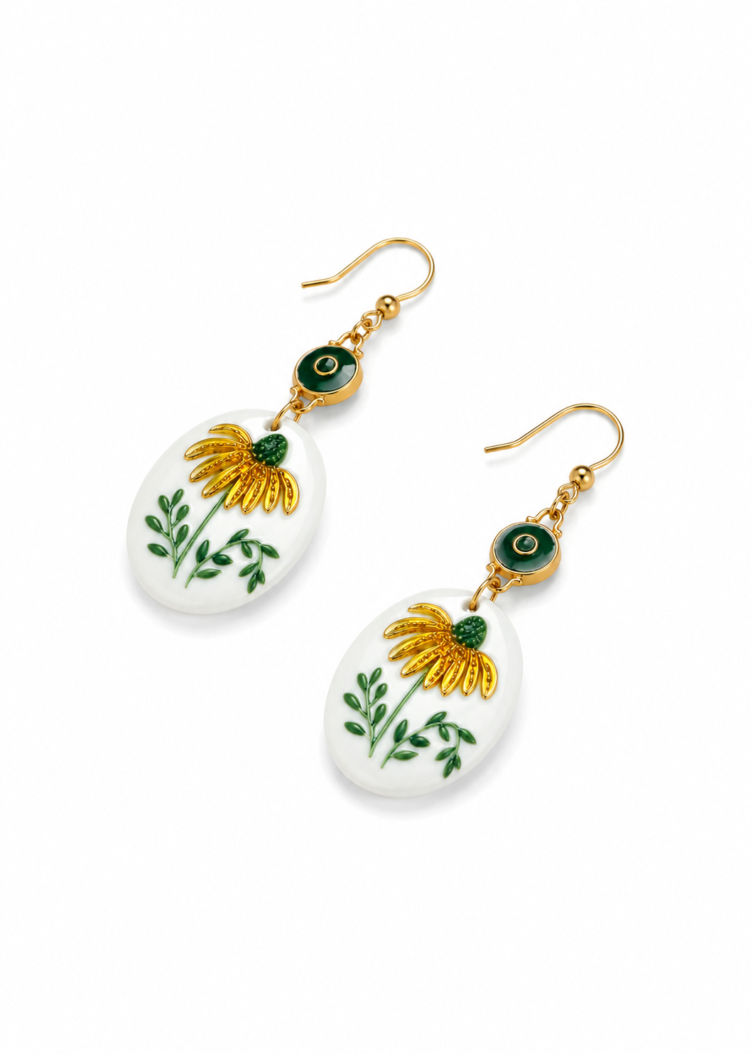 Golden Bloom Porcelain Earrings