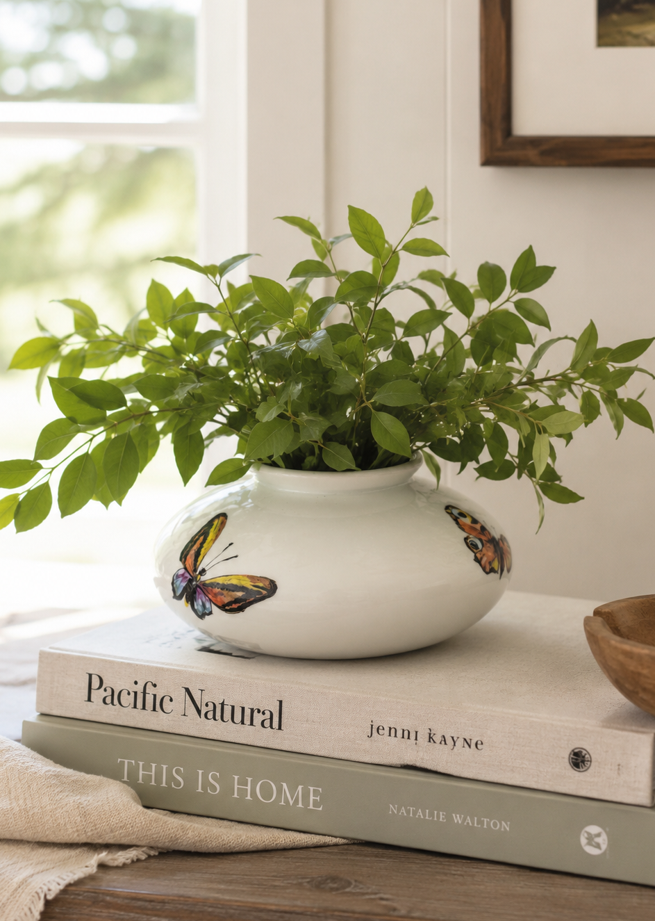 Butterfly Porcelain Nature Inspired Vase