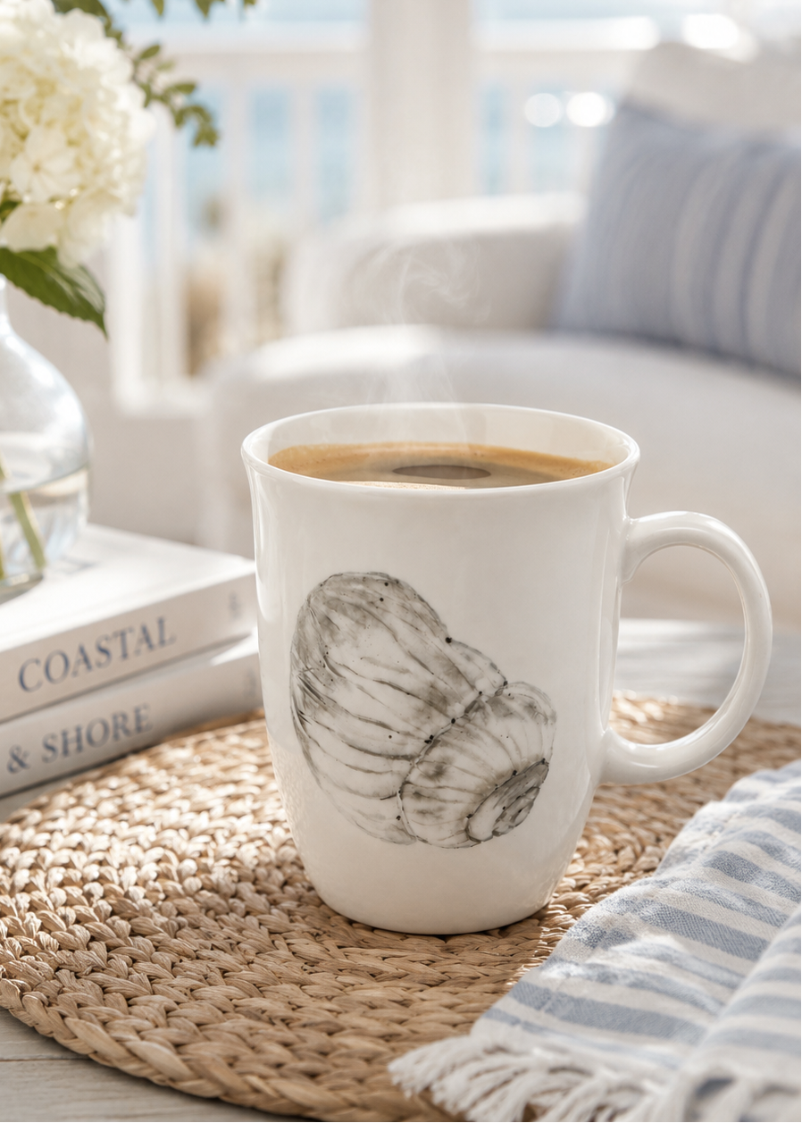 Coastal Sea Shell Porcelain Mug
