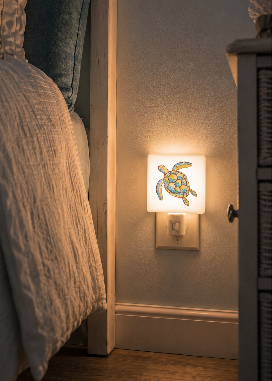 Coastal Sea Turtle Porcelain Nightlight