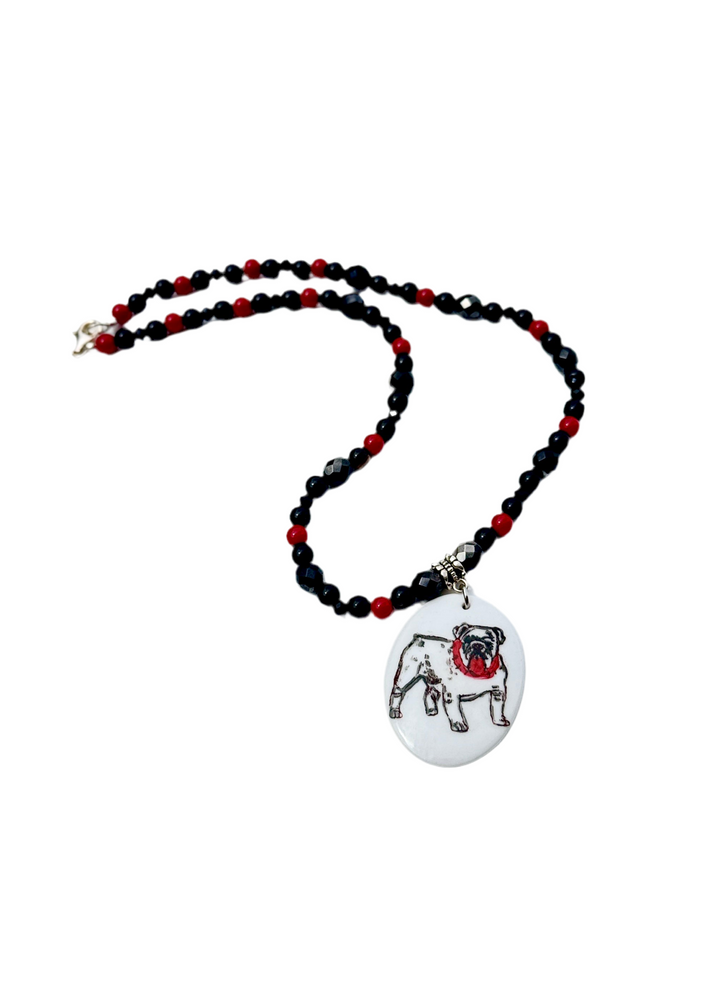 Bulldog Game Day Necklace Mascot Jewelry Football