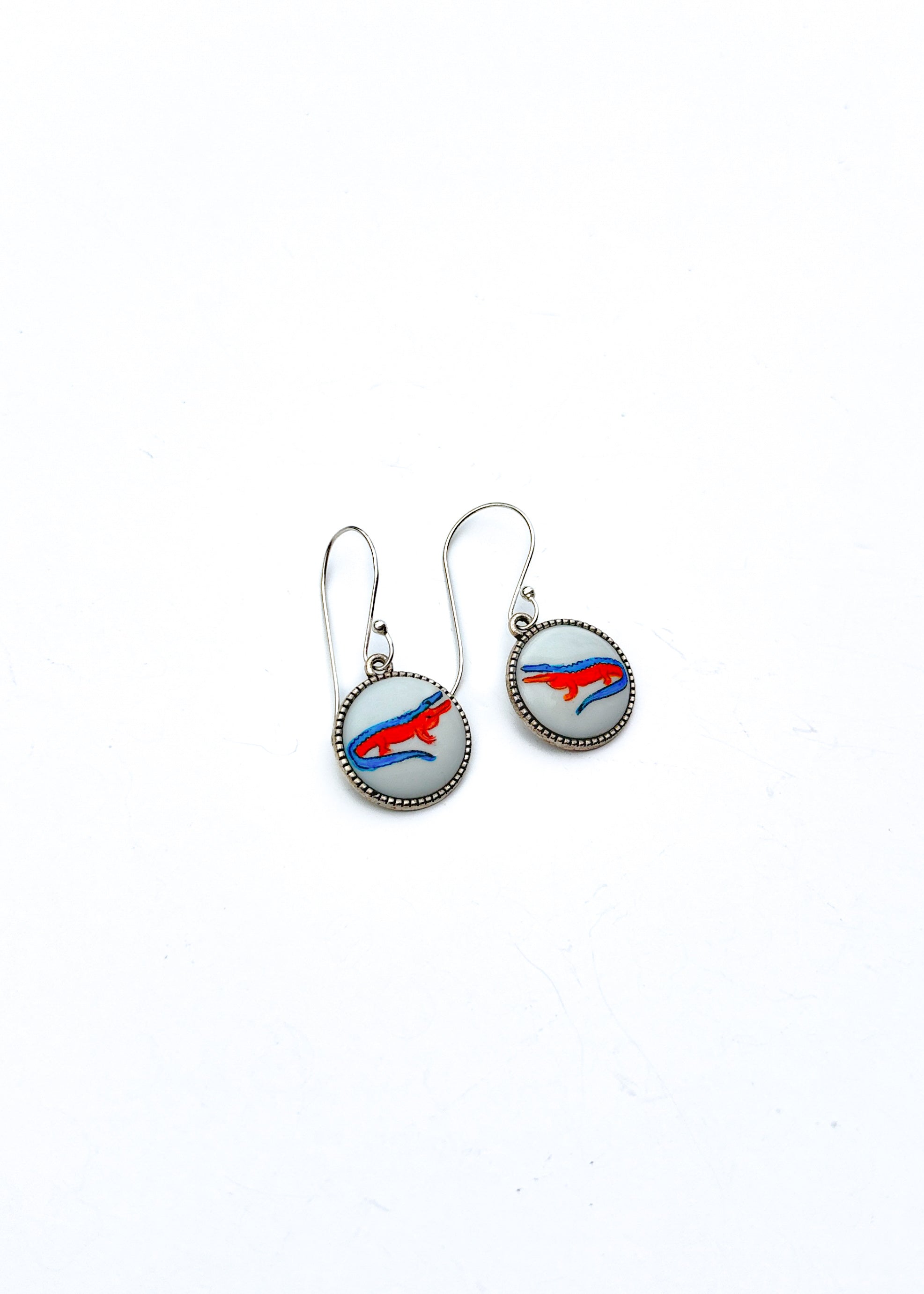 Gator Game Day Silver Dangle Earrings