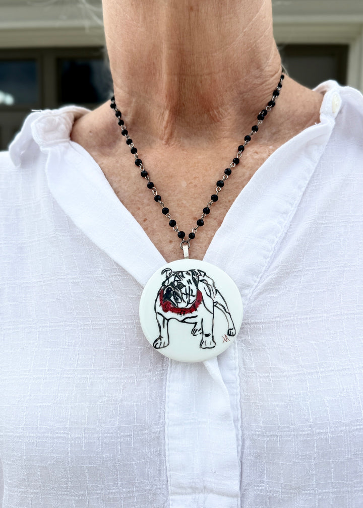 Georgia Bulldog Game Day Jewelry Necklace Football Mascot
