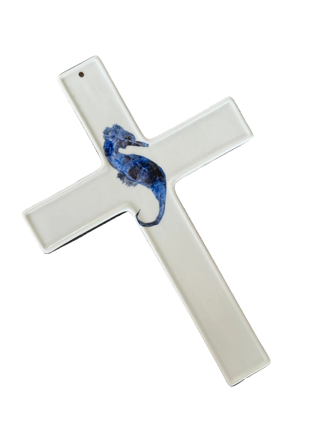 Coastal Blue Seahorse Cross Wall Decor