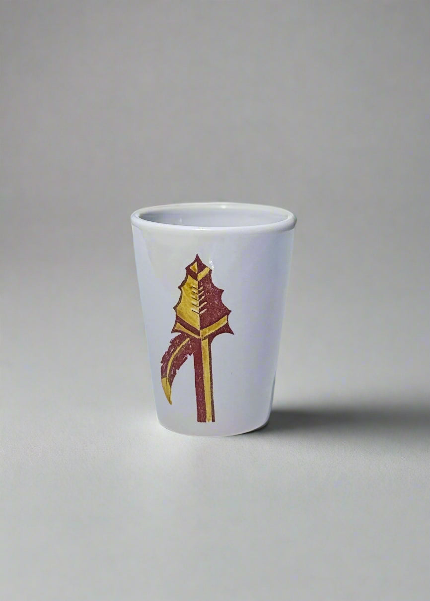 Spear Shot Glass garnet gold ceramic