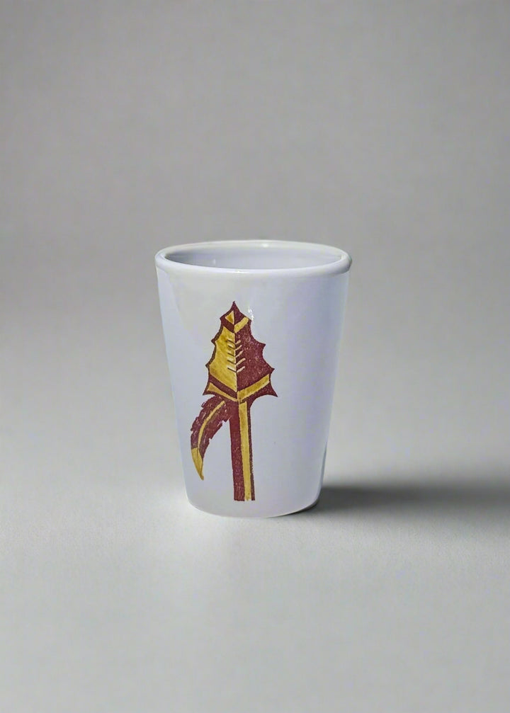Spear Shot Glass garnet gold ceramic
