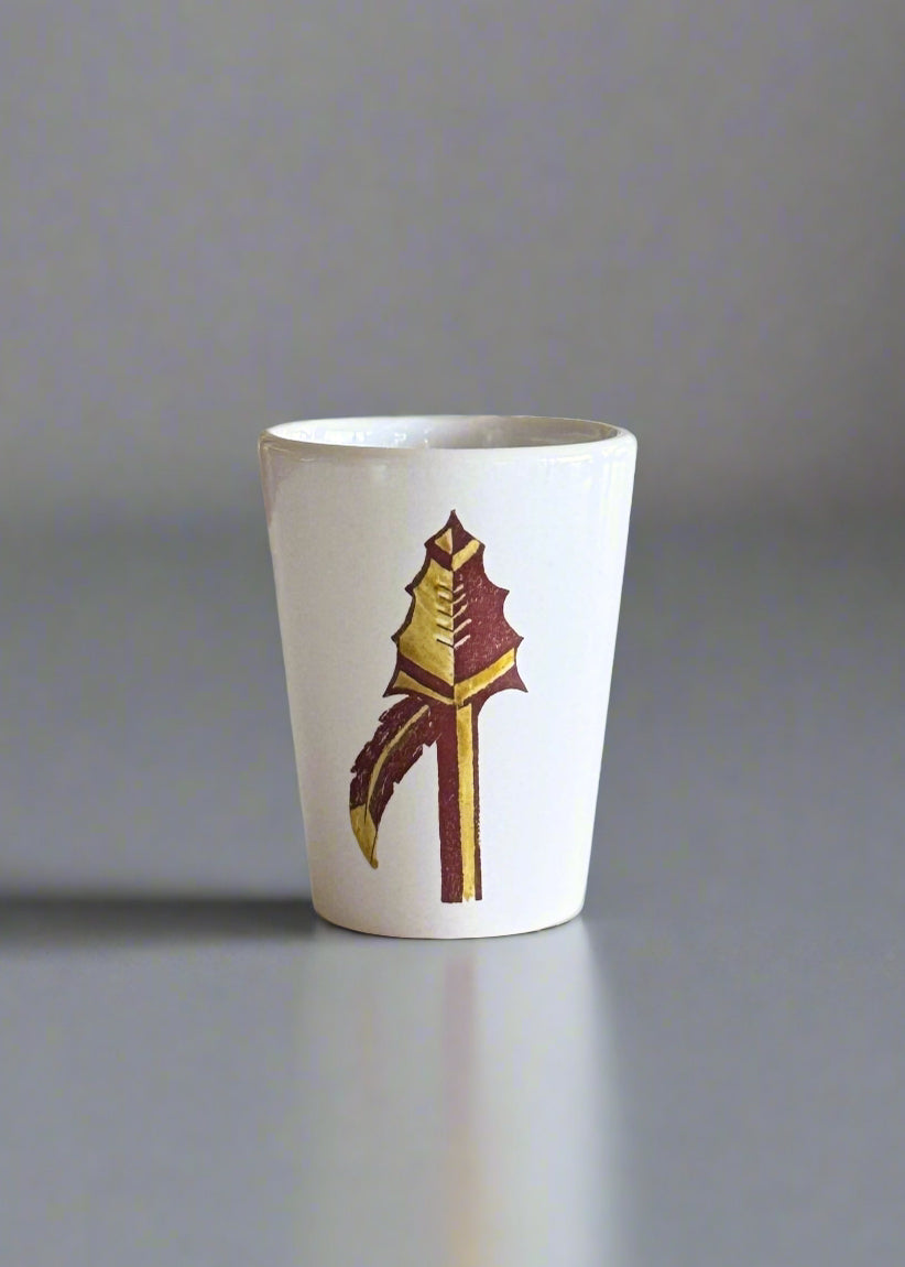 Spear Shot Glass garnet gold ceramic