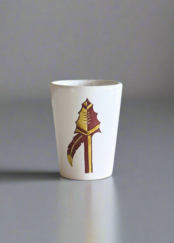 Spear Shot Glass garnet gold ceramic