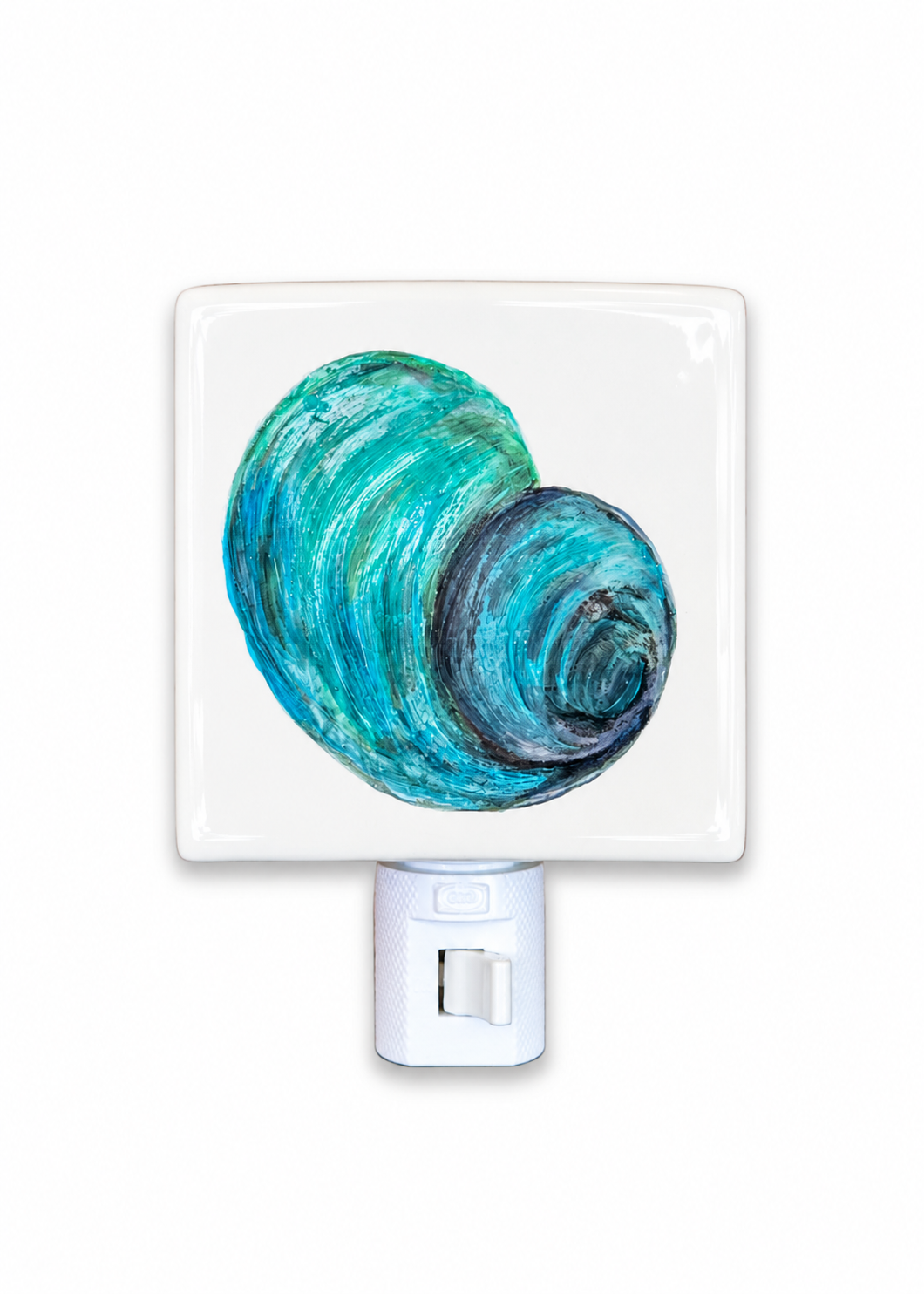 Hand-Painted Turquoise Shell Porcelain Nightlight