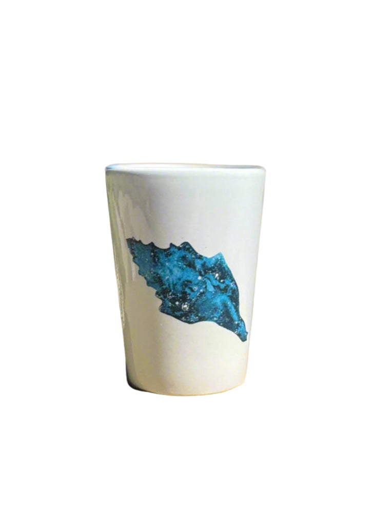 Blue Seashell Ceramic Shot Glass