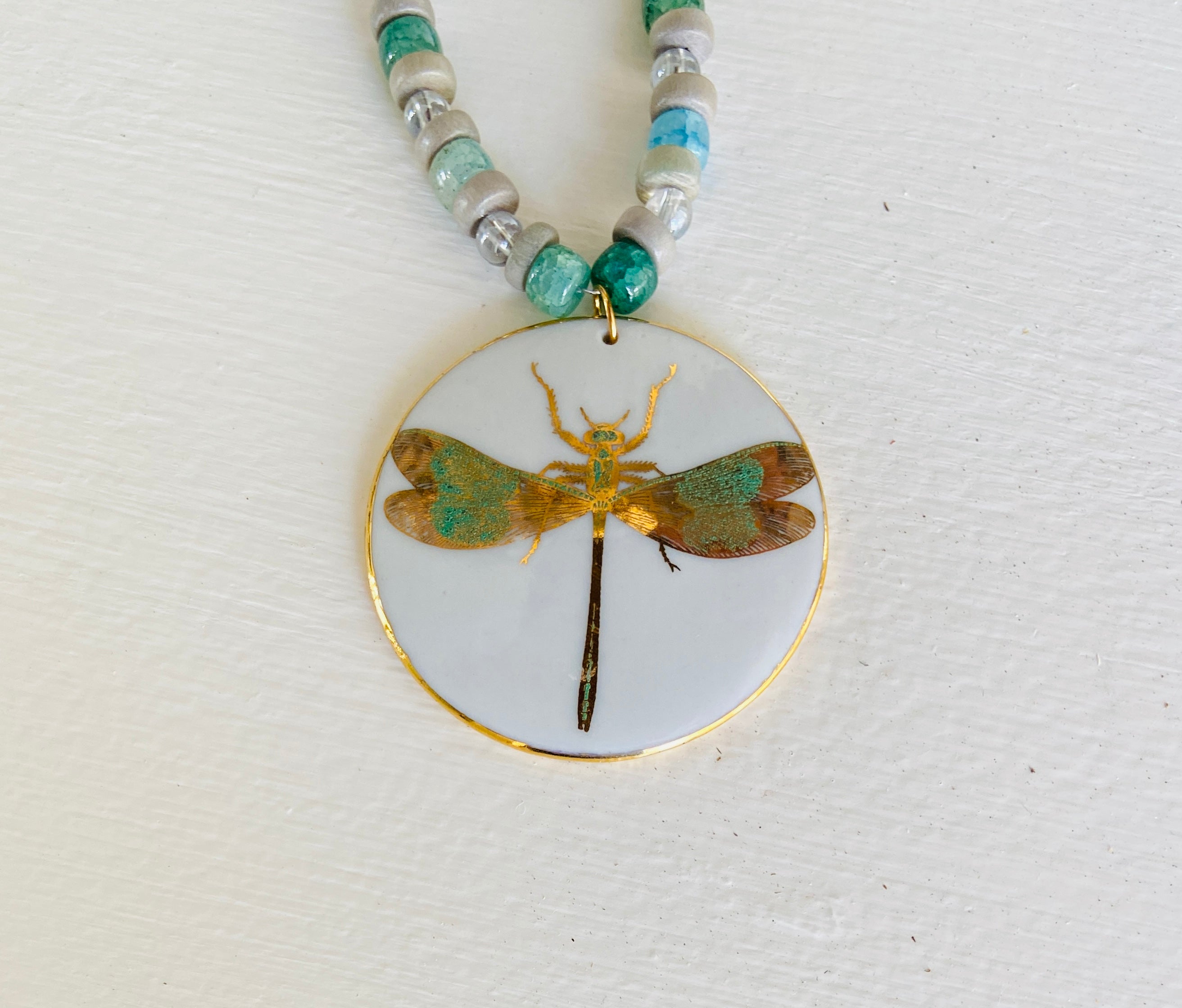 A gift for her, dragon fly lover necklace