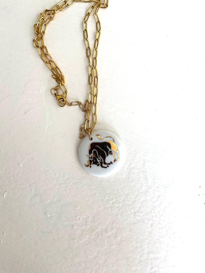 Taurus Zodiac Sign Taurus the Bull Horoscope Necklace Zodiac Necklace Zodiac Jewelry