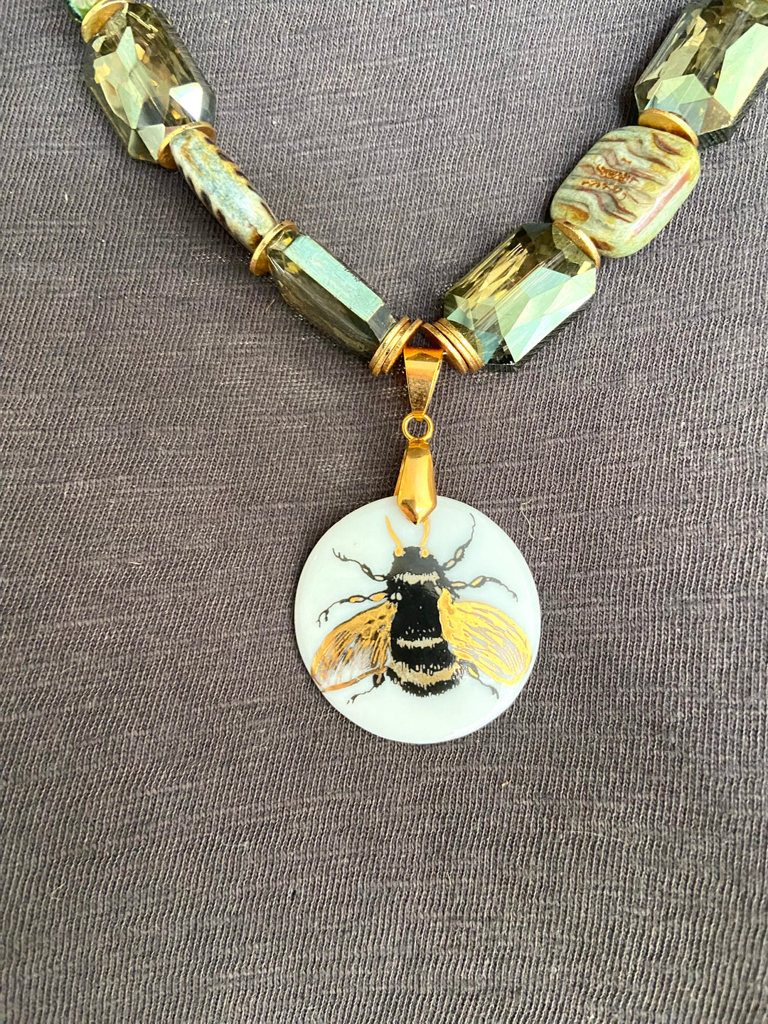 Bee Necklace, A gift, gift for bee lovers, Bumble Bee Necklace,