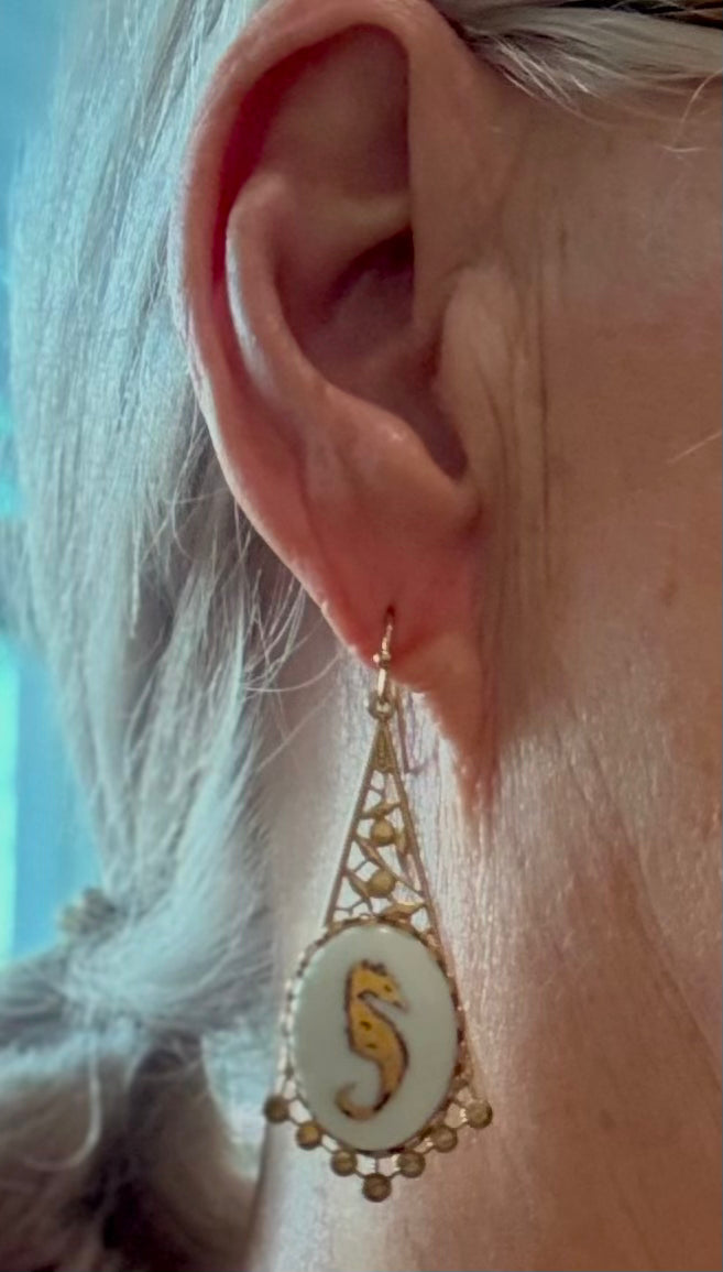 Gold Seahorse Earrings