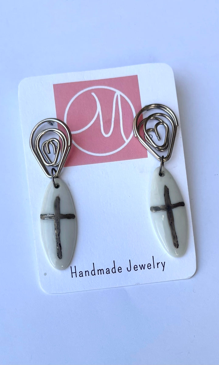 Silver Cross Earrings