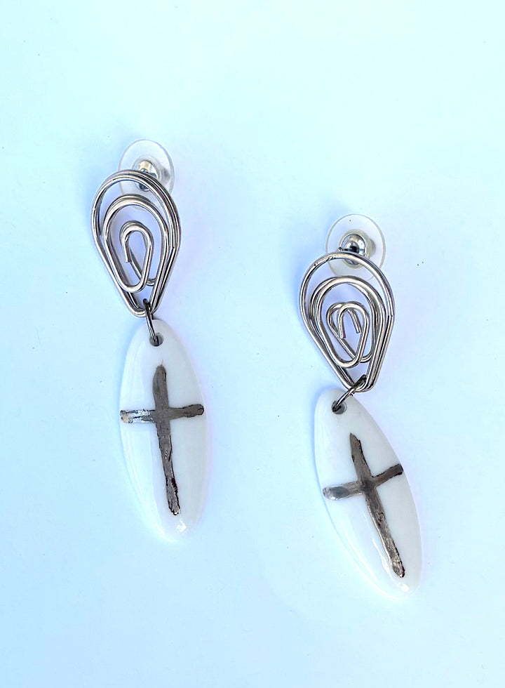 Silver Cross Earrings