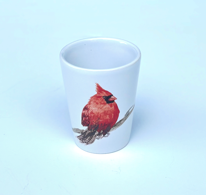 Animal Shot Glass, Cardinal Shot Glass, Nature Gift