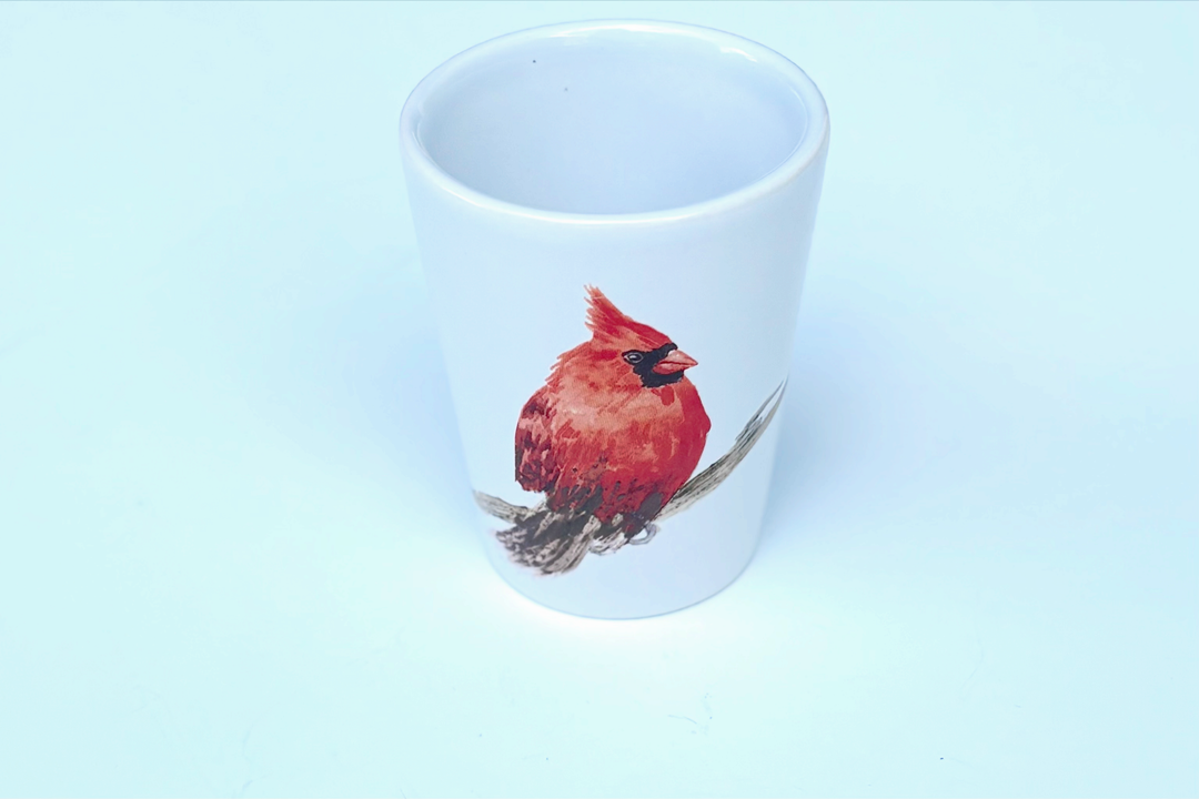 Animal Shot Glass, Cardinal Shot Glass, Nature Gift