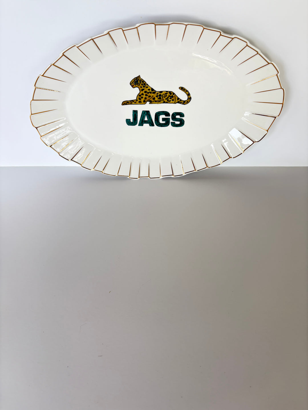 Large Oval Jaguar Platter Game Day Tabletop