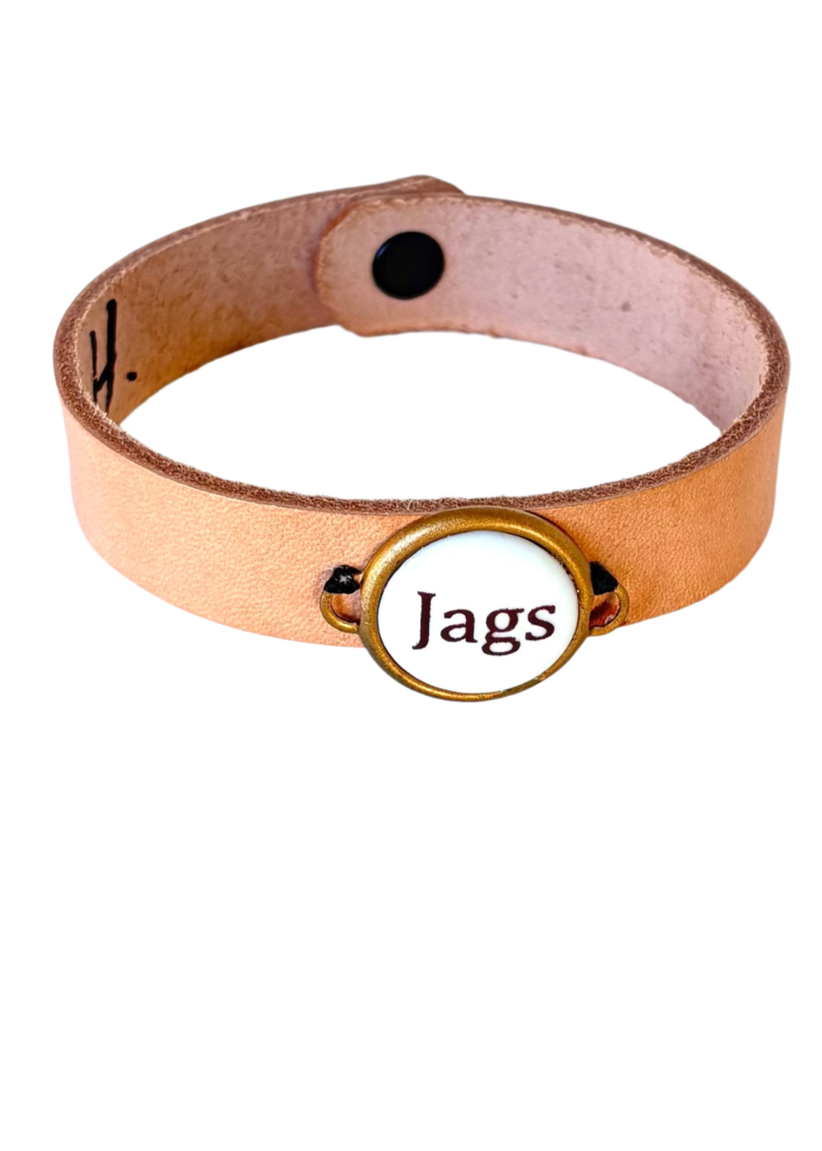 Porcelain Pendant Jags Leather Wrap Bracelet