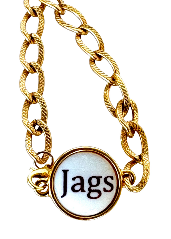 Gold Filled Link Bracelet Jags Jacksonville Jaguars Game Day Jewelry
