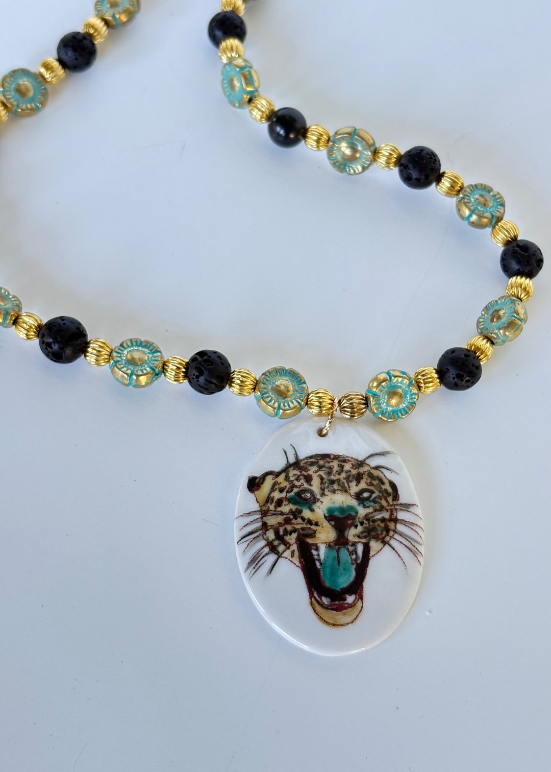 Jaguar Hand Painted Pendant Game Day Jewelry Mascot