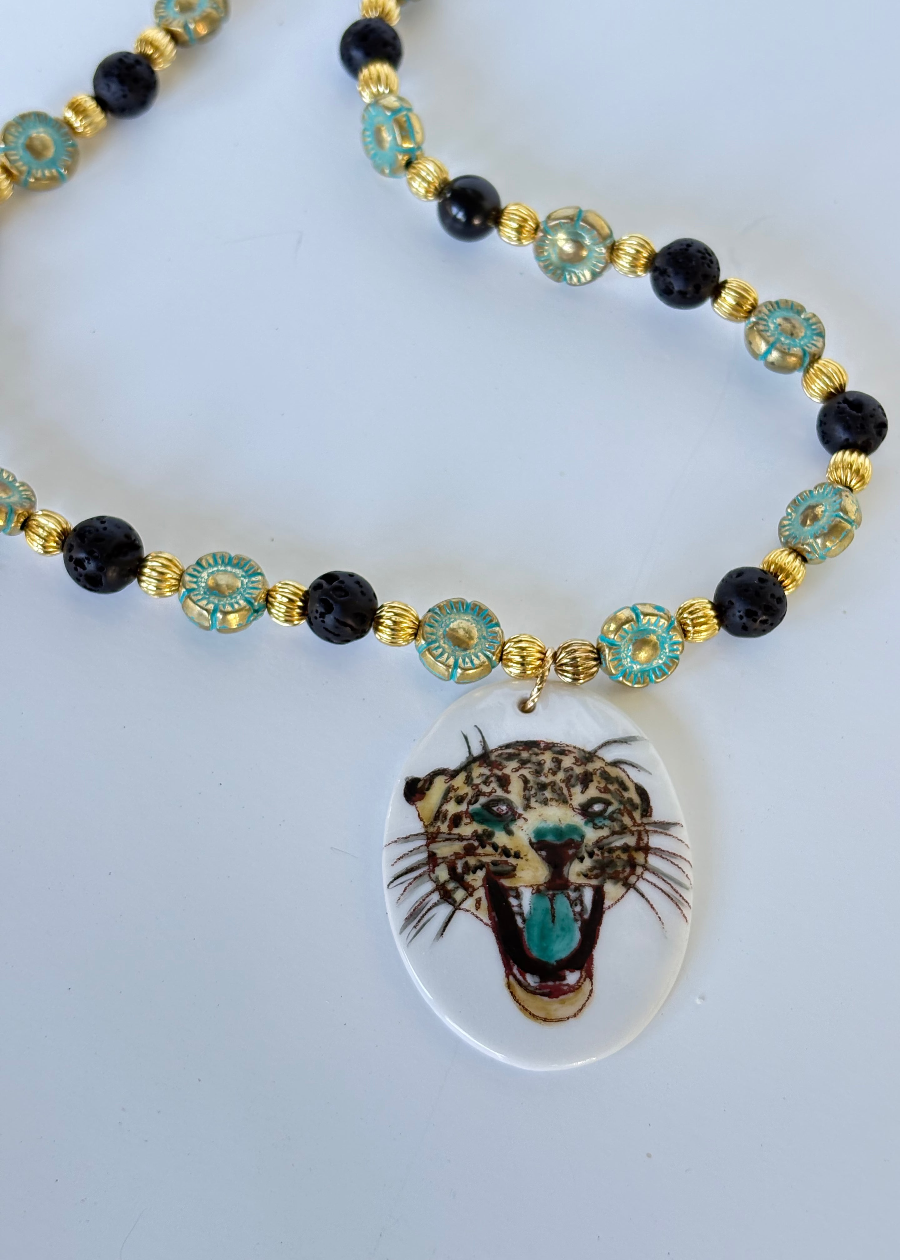 Jaguar Hand Painted Pendant Game Day Jewelry Mascot
