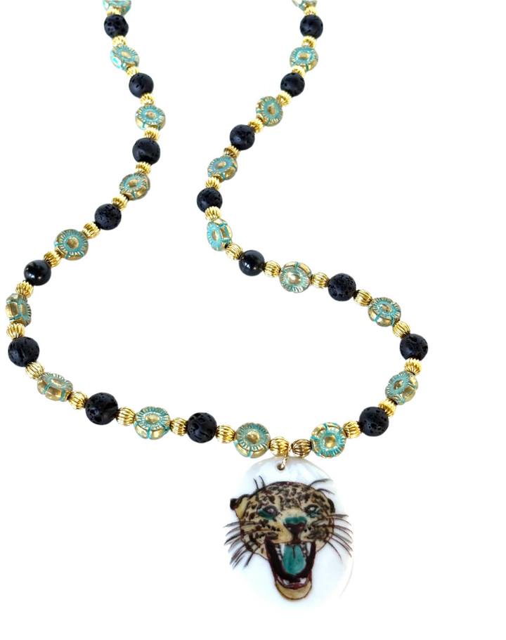 Jaguar Hand Painted Pendant Game Day Jewelry Mascot