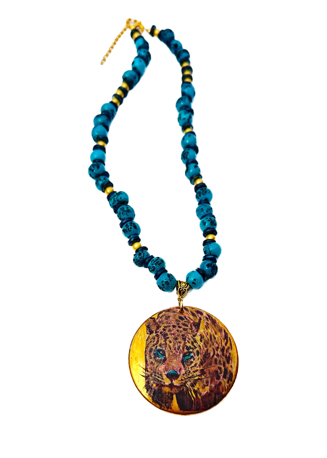 Jaguar Game Day Porcelain Pendant Necklace Mascot Jewelry Football Season