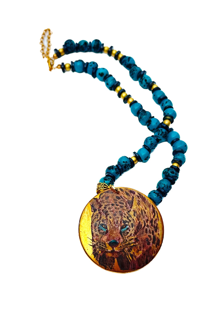 Jaguar Game Day Porcelain Pendant Necklace Mascot Jewelry Football Season