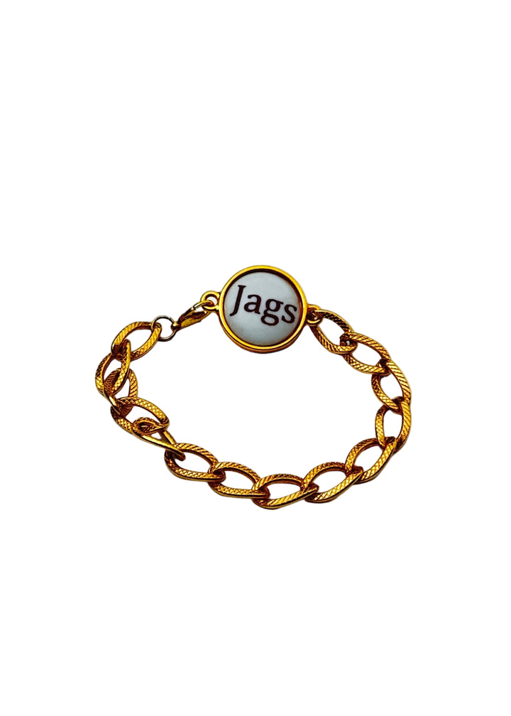 Gold Filled Link Bracelet Jags Jaguars Game Day Jewelry