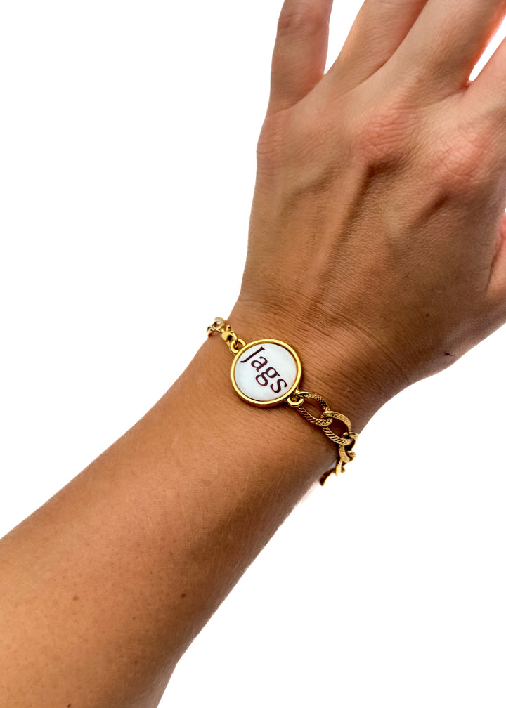 Gold Filled Link Bracelet Jags Jaguars Game Day Jewelry