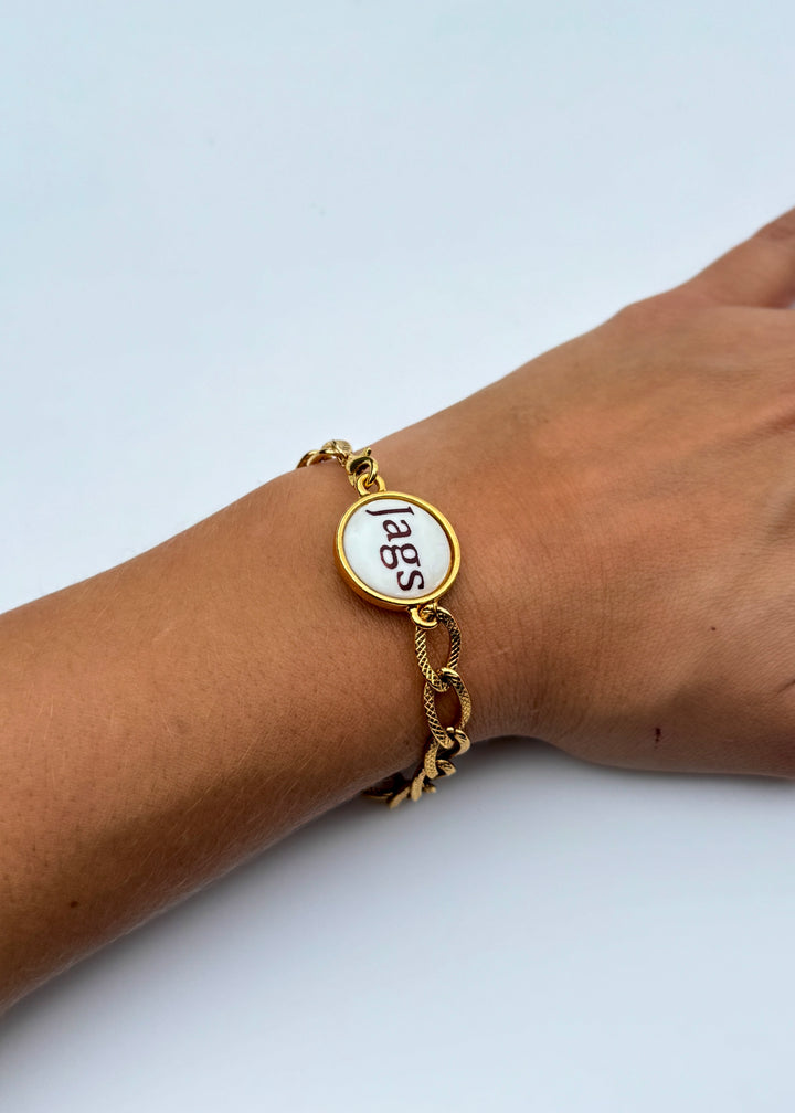 Gold Filled Link Bracelet Jags Jaguars Game Day Jewelry