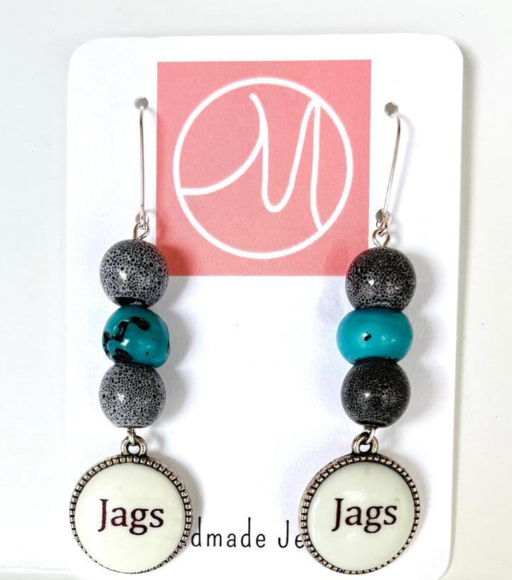 Game Day Dangle Earrings Jags Jewelry Teal