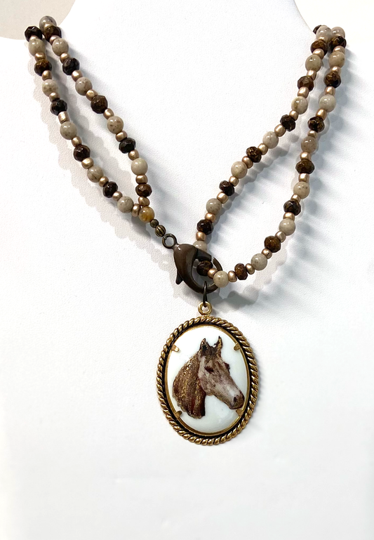 Horse Head Necklace horse lover gift