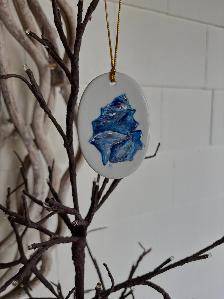 Spiral Seashell Oval Ornament