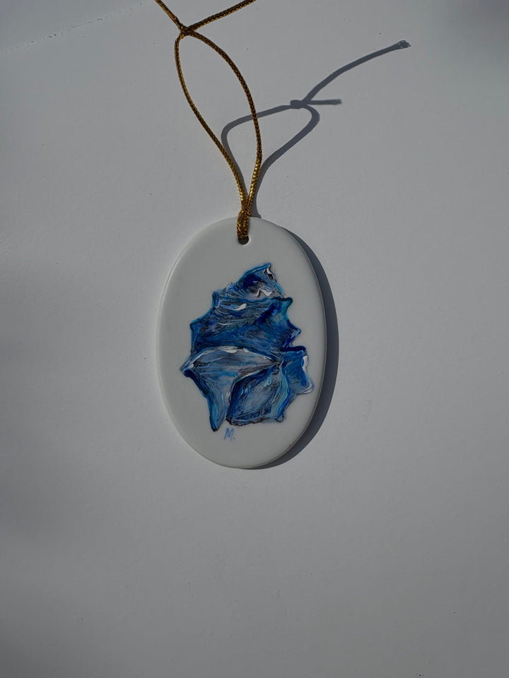 Spiral Seashell Oval Ornament