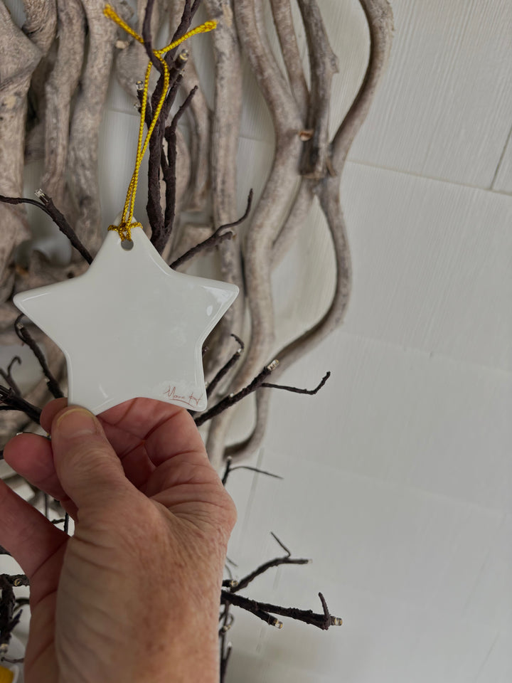 Star-Shaped “True Story” Porcelain Ornament