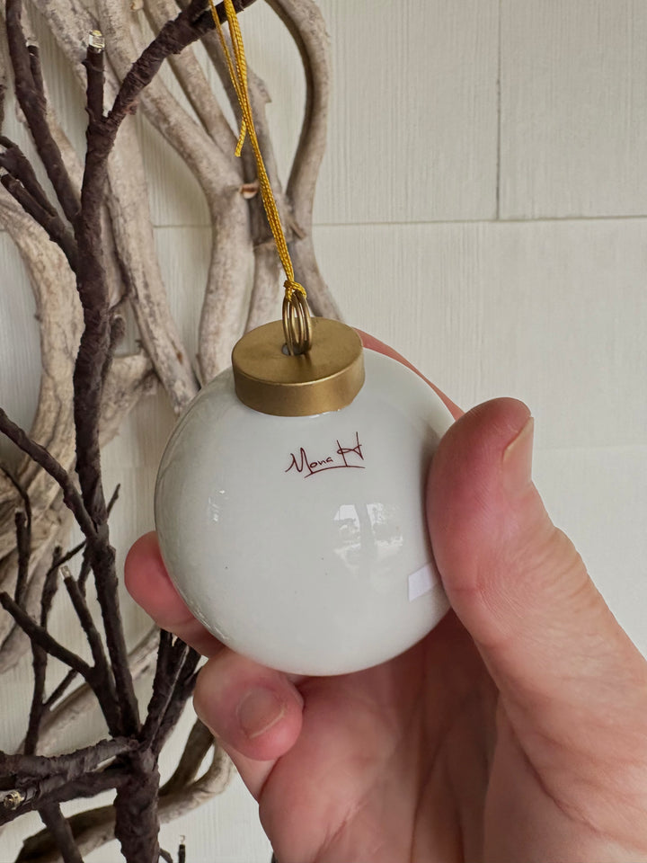 Flamingo Porcelain Ball Ornament