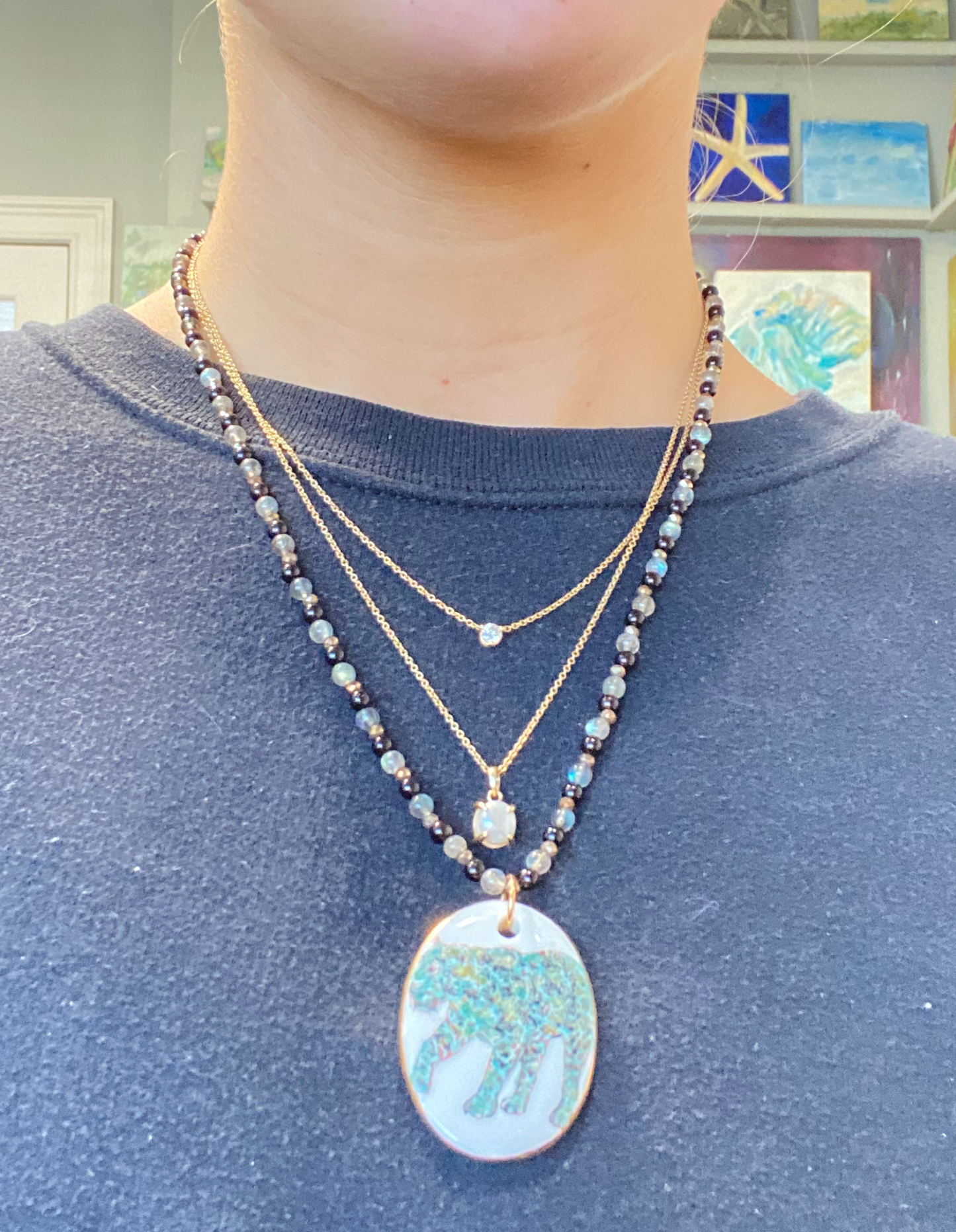 Full body jaguar pendant necklace