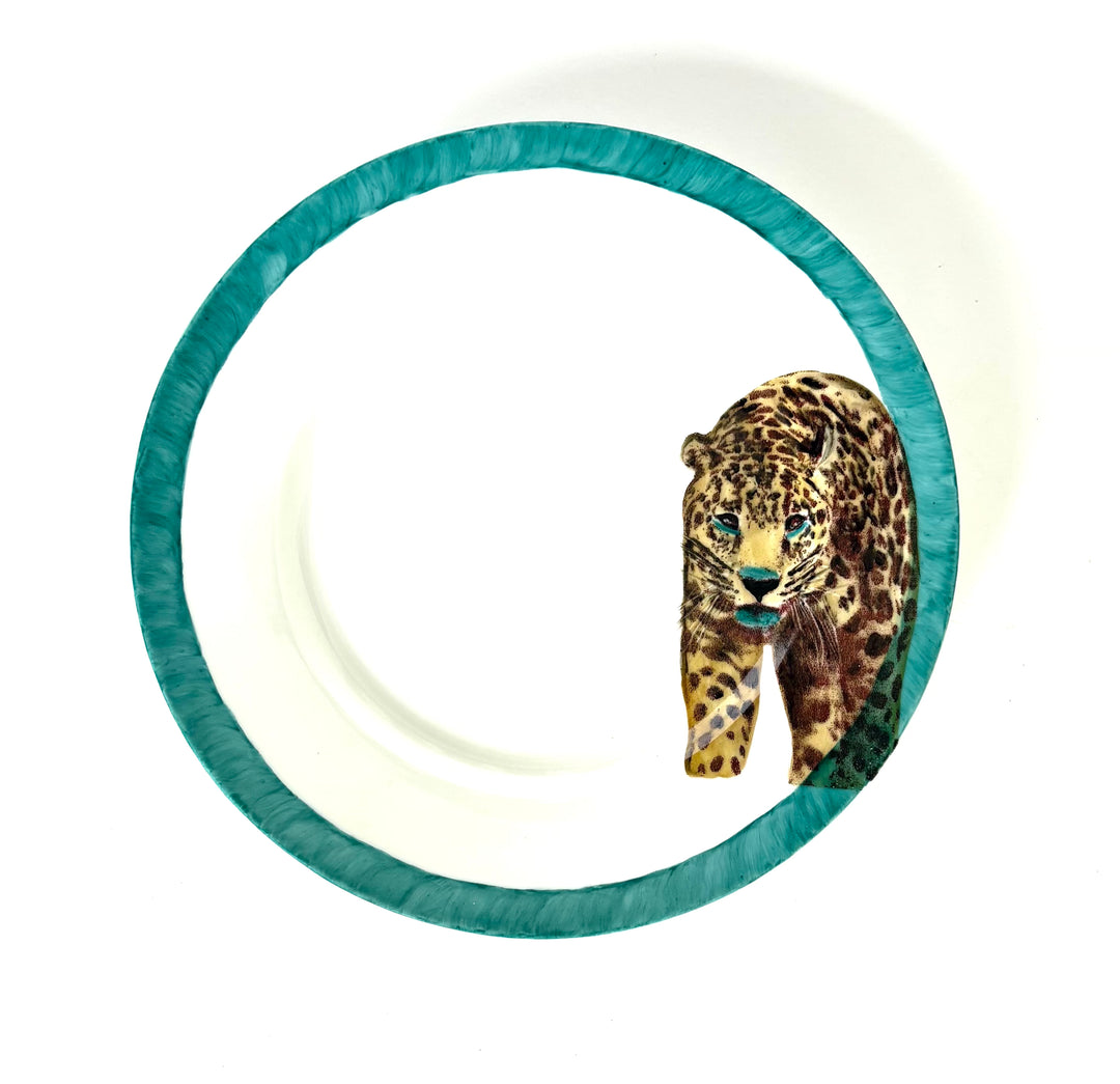 Porcelain Jaguar Plate – 8 Inch